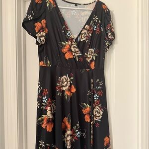 Floral Black Dress